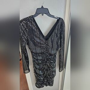 Elegant Black Sequin Dress